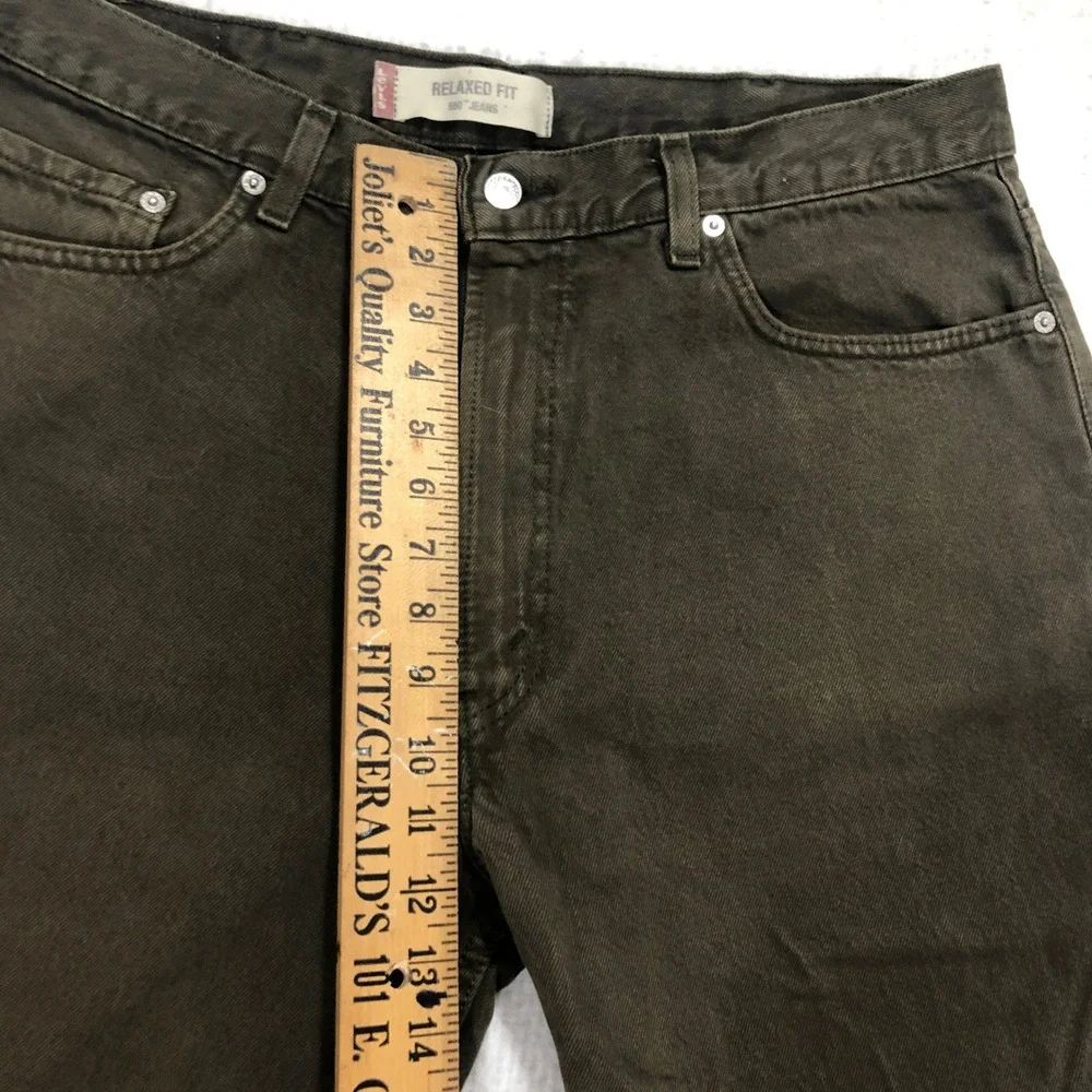 Levi's 550 Relaxed Fit Jeans Mens‎ W38 L30 Olive Green Denim Pants